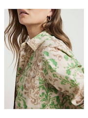 River Island Green Abstract 100% Cotton Shirt - Image 3 of 4