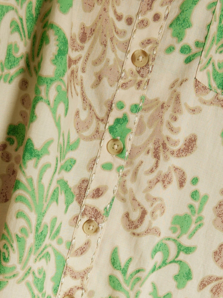 River Island Green Abstract 100% Cotton Shirt - Image 4 of 4 River Island Green Abstract 100% Cotton Shirt - Image 4 of 4