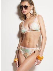 River Island Pink Paisley Plunge Bikini Top - Image 3 of 6