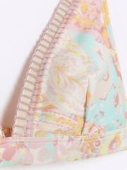 River Island Pink Paisley Plunge Bikini Top - Image 6 of 6