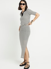 River Island Black Crochet Fitted Midi Skirt - Image 1 of 4