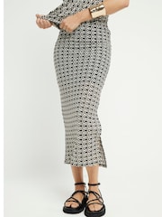 River Island Black Crochet Fitted Midi Skirt - Image 2 of 4