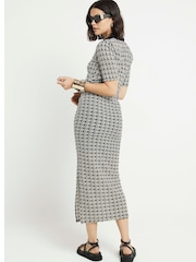 River Island Black Crochet Fitted Midi Skirt - Image 3 of 4