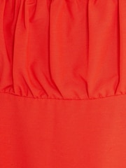 River Island Red Milkmaid Midi Dress With Linen - Image 6 of 6