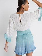 River Island Blue Ombre Embellished Playsuit - Image 2 of 4