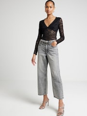 River Island Black Plunge Lace Bodies - Image 4 of 7