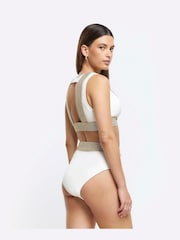 River Island Cream Elastic High Waisted Buckle Briefs - Image 2 of 5