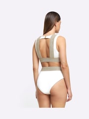 River Island Cream Elastic Buckle Bikini Top - Image 2 of 4