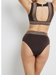 River Island Brown Elastic High Waisted Buckle Bikini Briefs - Image 2 of 4