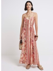 River Island Orange Bead Belted Dress - Image 1 of 3