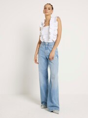 River Island White Frill Tank Top - Image 1 of 4