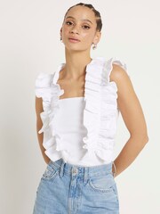 River Island White Frill Tank Top - Image 2 of 4