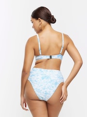 River Island White High Waisted Floral Bikini Briefs - Image 2 of 5