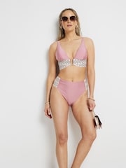 River Island Elastische Bikinihose mit hohem Bund - Bild 1 von 5