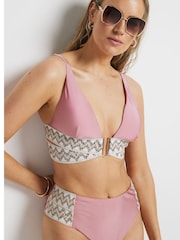 River Island Elastische Bikinihose mit hohem Bund - Bild 3 von 5