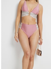 River Island Elastische Bikinihose mit hohem Bund - Bild 4 von 5