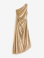 Платье миди River Island с асимметричными складками и разрезом - Image 4 of 5