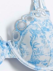 River Island White Floral Scallop Balconette Bikini Top - Image 5 of 5