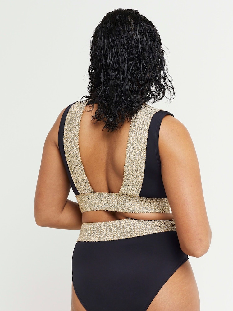 River Island Black Fuller Bust Elastic Buckle Bikini Top - Image 2 of 4 River Island Black Fuller Bust Elastic Buckle Bikini Top - Image 2 of 4