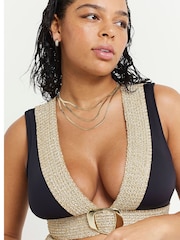 River Island Black Fuller Bust Elastic Buckle Bikini Top - Image 3 of 4