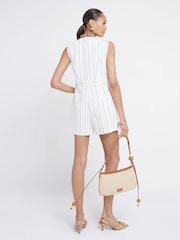 Creme - River Island Button Down Playsuit - Bild 3 von 6