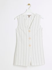 Creme - River Island Button Down Playsuit - Bild 5 von 6