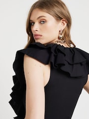 River Island Black Frill Wrap Bodies - Image 3 of 4