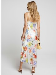 River Island White Floral Asymmetric Hem Slip Dress - Image 3 of 4