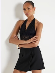 River Island Black Halter Lace Bodies - Image 2 of 3