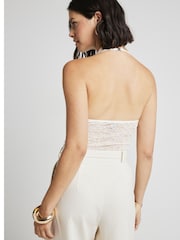 River Island White Halter Lace Bodies - Image 2 of 3