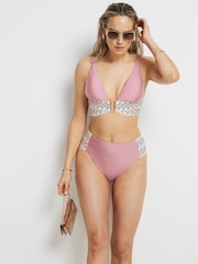 River Island Tief ausgeschnittenes, elastisches Bikini-Top - Bild 1 von 4