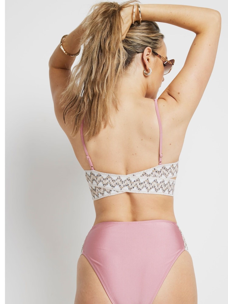 River Island Tief ausgeschnittenes, elastisches Bikini-Top - Bild 2 von 4