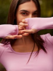 Pink Active Long Sleeve Square Neck Top - Image 5 of 8