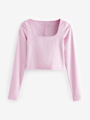 Pink Active Long Sleeve Square Neck Top - Image 6 of 8
