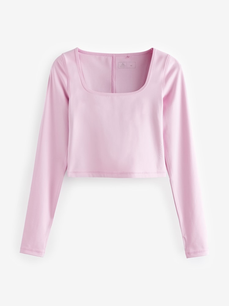 Pink Active Long Sleeve Square Neck Top - Image 6 of 8