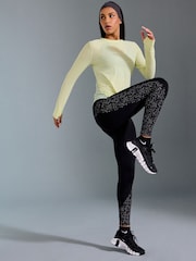 Reflective Black Running Leggings with Pocket - Image 1 of 6