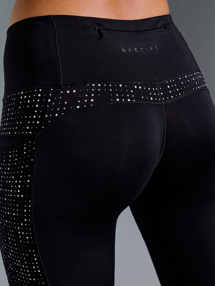 Reflective Black Running Leggings with Pocket - Image 6 of 6