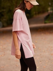 Pink Oversized 100% Cotton T-Shirt - Image 1 of 8