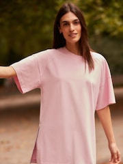Pink Oversized 100% Cotton T-Shirt - Image 4 of 8