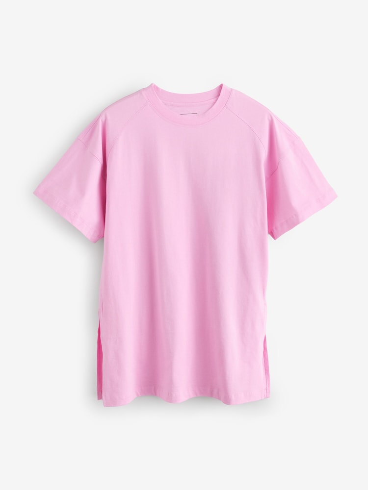 Pink Oversized 100% Cotton T-Shirt - Image 6 of 8