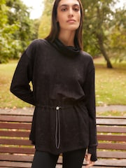 Aubergine Purple Active Cowl Neck Sweat Top - Image 2 of 8