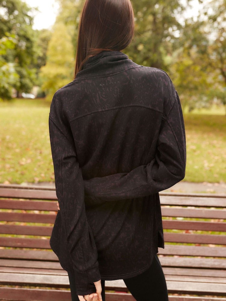 Aubergine Purple Active Cowl Neck Sweat Top - Image 3 of 8