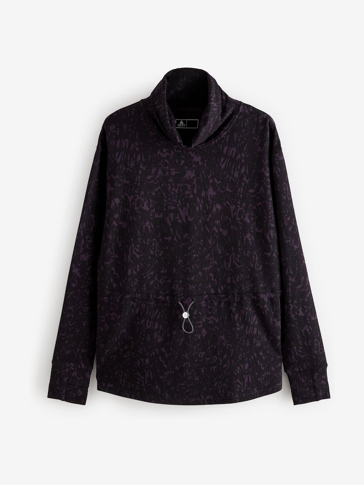 Aubergine Purple Active Cowl Neck Sweat Top - Image 6 of 8