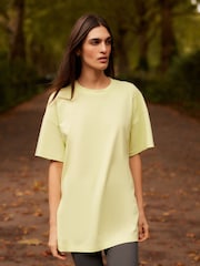 Lime Green Oversized 100% Cotton T-Shirt - Image 1 of 9