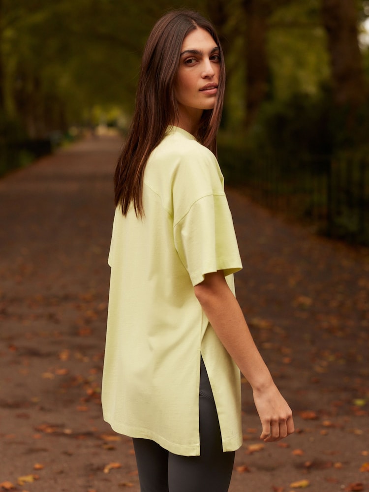 Lime Green Oversized 100% Cotton T-Shirt - Image 3 of 9