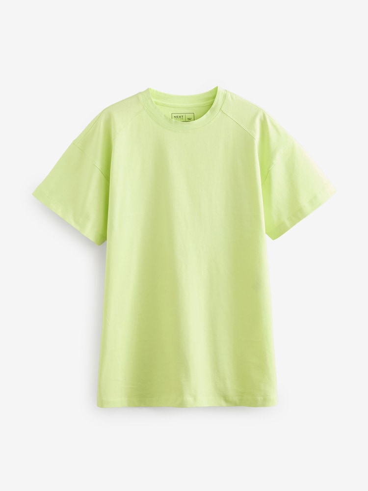 Lime Green Oversized 100% Cotton T-Shirt - Image 7 of 9