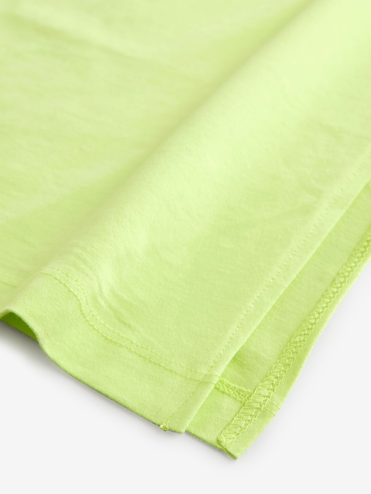 Lime Green Oversized 100% Cotton T-Shirt - Image 8 of 9