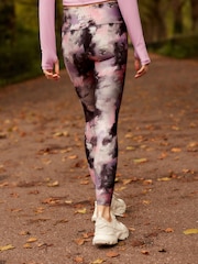 Pink Blur Print Active Yoga Leggings - Image 4 of 8
