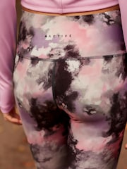 Pink Blur Print Active Yoga Leggings - Image 5 of 8