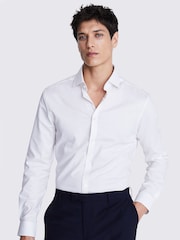 MOSS White Dobby Stretch Shirt - Image 1 of 4